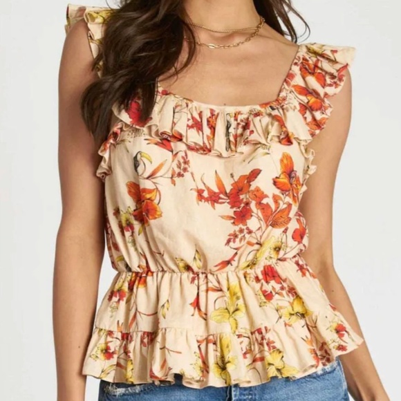 DRA Floral Ruffle Tank Top – Size XS - Picture 1 of 8